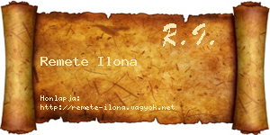 Remete Ilona névjegykártya